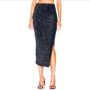 House of Harlow 1960 black metallic midi pencil skirt NWT pullon